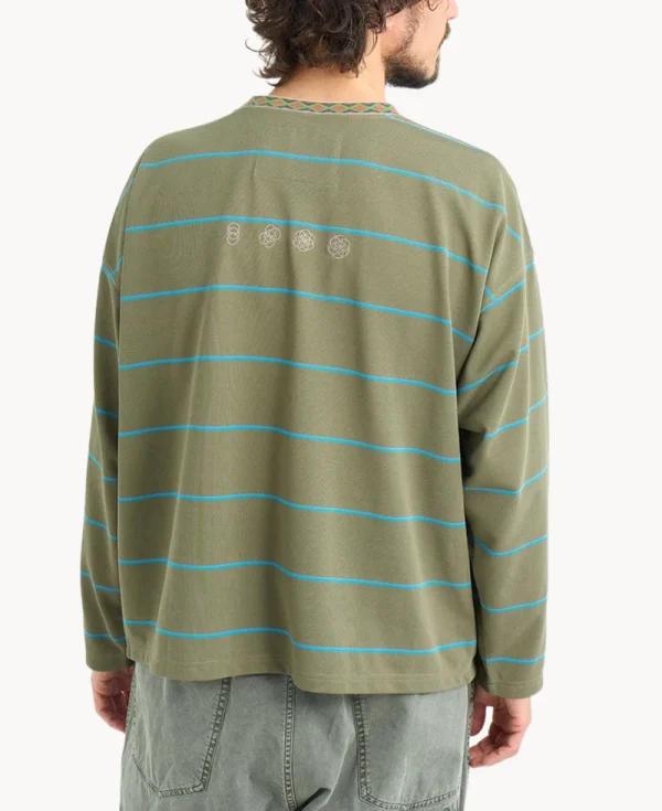 NANGA Ringer Collar Panel LS Tee – B. Khaki