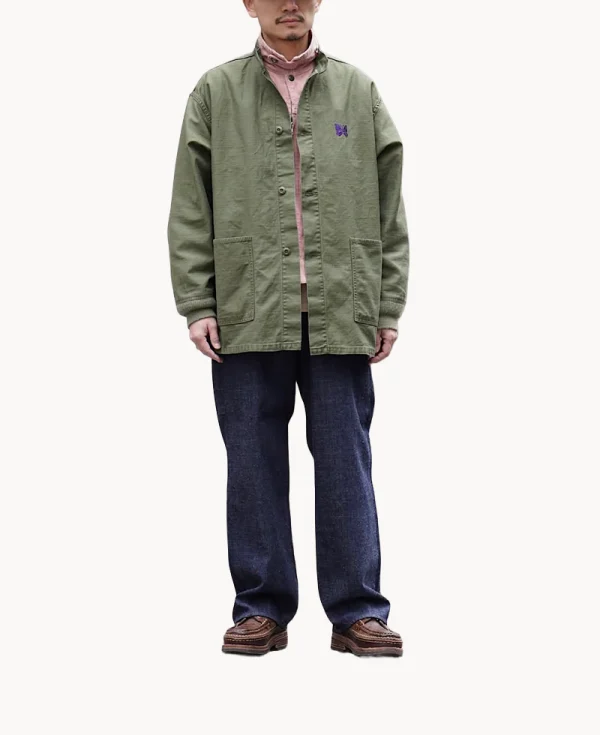 NEEDLES Army Shirt - Reversed Sateen Olive