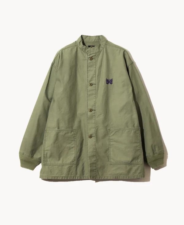 NEEDLES Army Shirt - Reversed Sateen Olive
