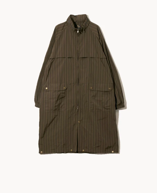 NEEDLES Rain Parka - Multi Stripe Memory Taffeta Olive