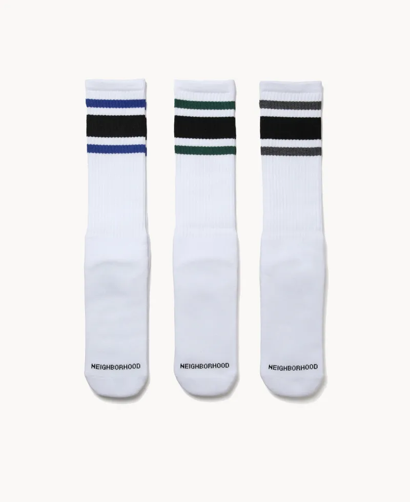 NEIGHBORHOOD Classic 3Pack Socks – White NEIGHBORHOOD Classic 3Pack Socks – White