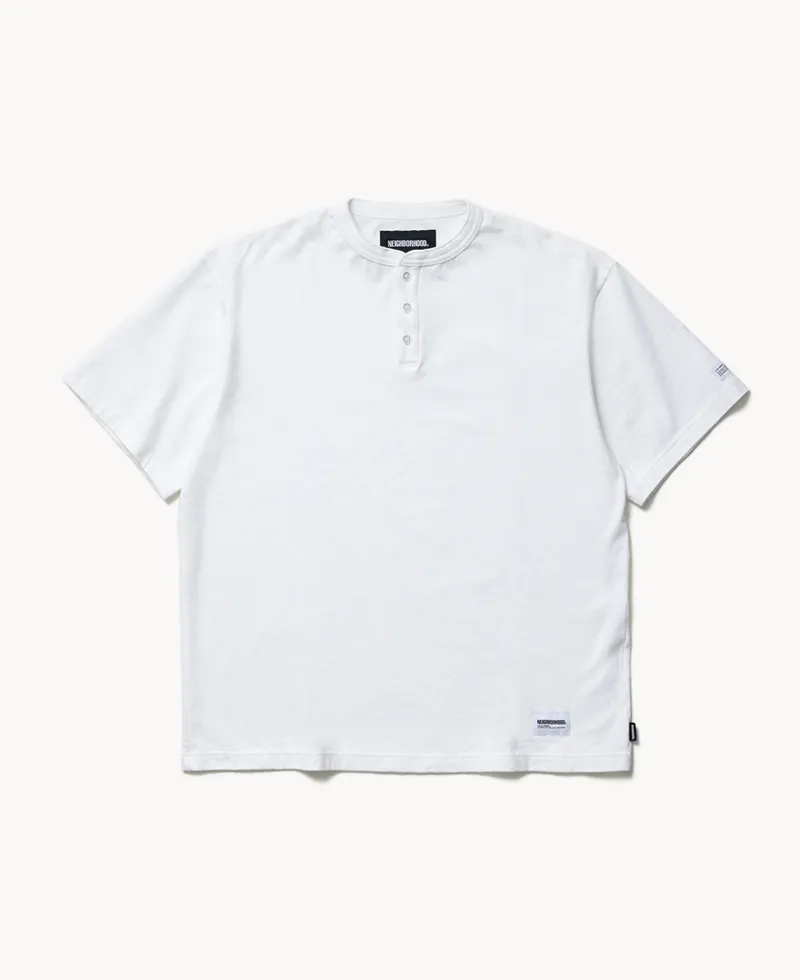 NEIGHBORHOOD Classic Henley SS Tee – White NEIGHBORHOOD Classic Henley SS Tee – White