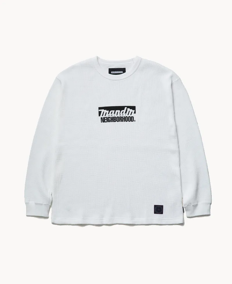 NEIGHBORHOOD NH x M&M. Waffle LS Crewneck – White NEIGHBORHOOD NH x M&M. Waffle LS Crewneck – White