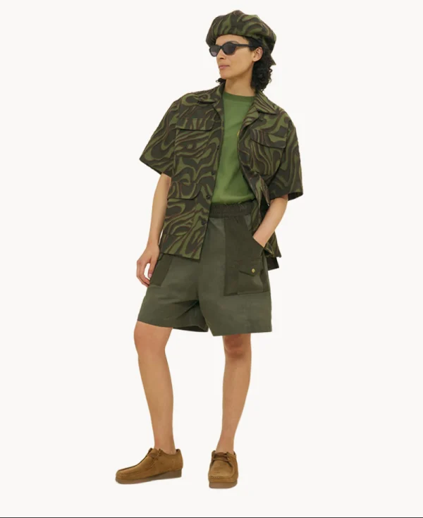 NICHOLAS DALEY Aloha Shirt - Olive