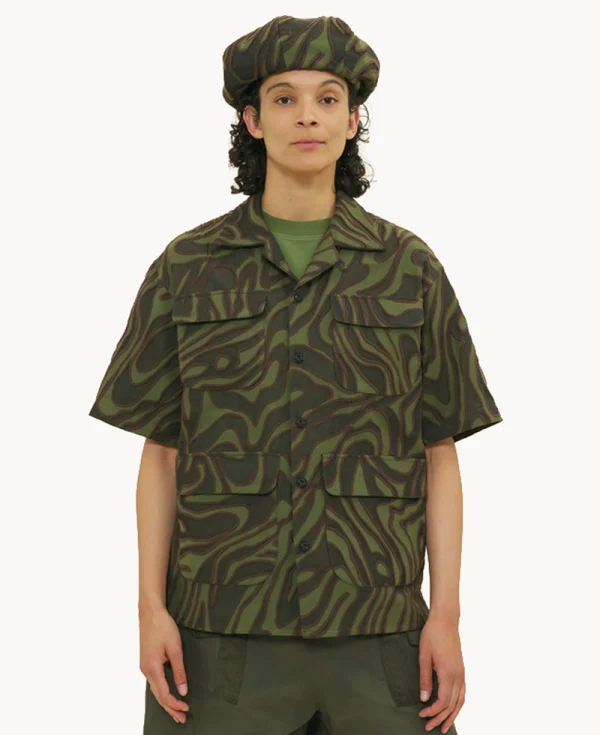 NICHOLAS DALEY Aloha Shirt - Olive