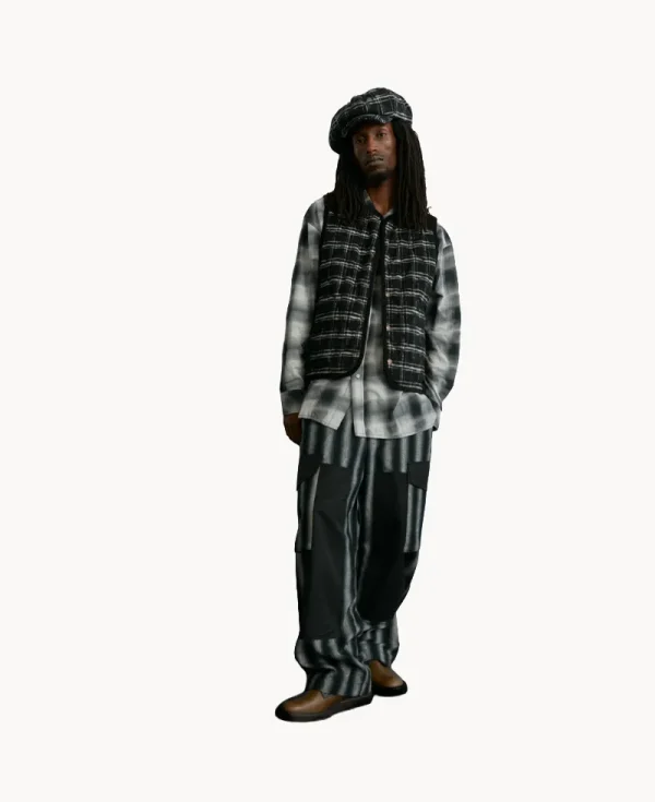 NICHOLAS DALEY Deecee Shirt – Black Ombre Plaid
