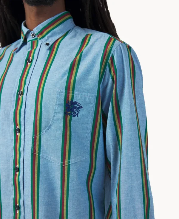 NICHOLAS DALEY GITMAN BROTHERS Vintage BD Shirt – Rebel Stripe Chambray