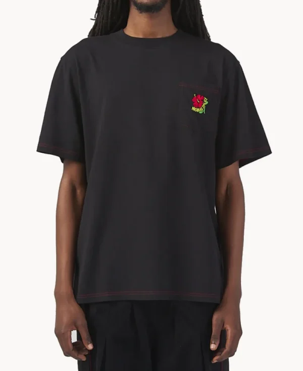NICHOLAS DALEY Hibiscus Tee – Black 7oz Jersey