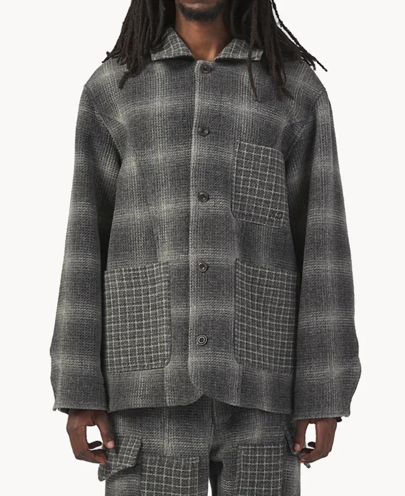 NICHOLAS DALEY Rebel Chore Coat – Grey Merino Check NICHOLAS DALEY Rebel Chore Coat – Grey Merino Check