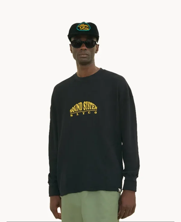 NICHOLAS DALEY Slygo Waffle Crewneck - Black