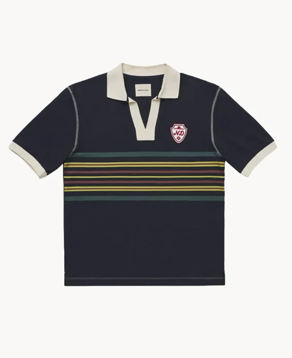 NICHOLAS DALEY Striped Rugby Polo