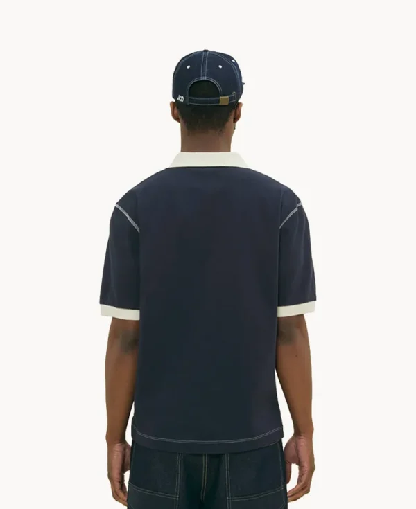 NICHOLAS DALEY Striped Rugby Polo