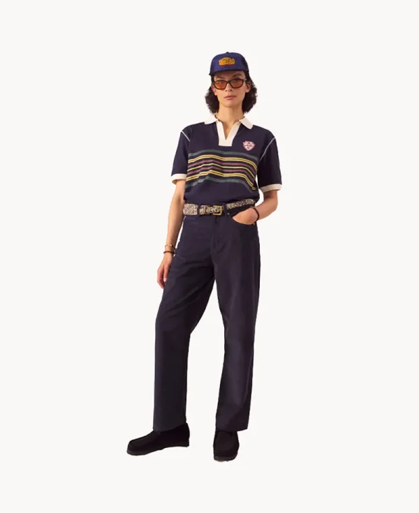 NICHOLAS DALEY Striped Rugby Polo