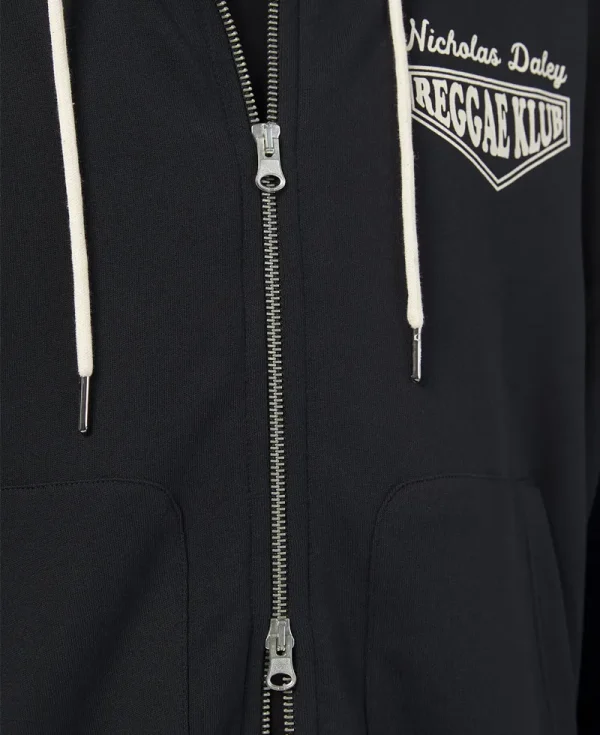 NICHOLAS DALEY Waffle Lined Riot Hoodie – Black 10oz Sweat