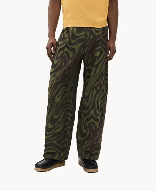 NICHOLAS DALEY Wide Leg Pleated Trouser - Olive
