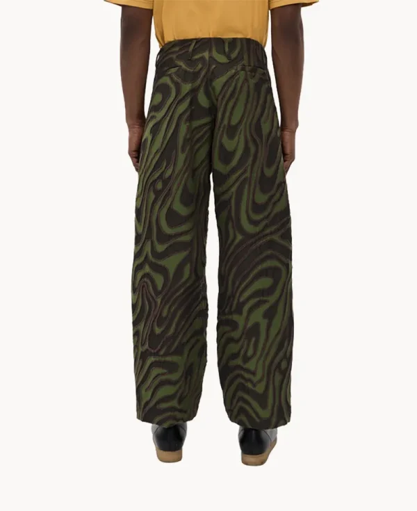NICHOLAS DALEY Wide Leg Pleated Trouser - Olive