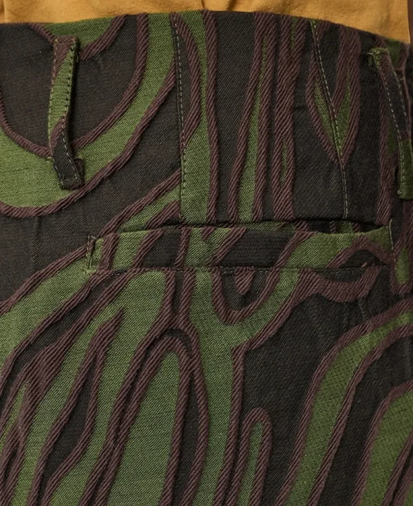 NICHOLAS DALEY Wide Leg Pleated Trouser - Olive