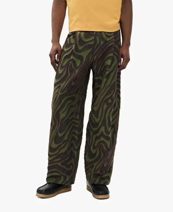 NICHOLAS DALEY Wide Leg Pleated Trouser – Olive