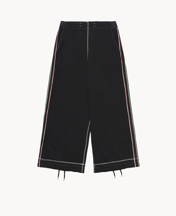 NICHOLAS DALEY Wide Leg Track Pant - Black