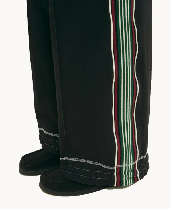 NICHOLAS DALEY Wide Leg Track Pant - Black Navy