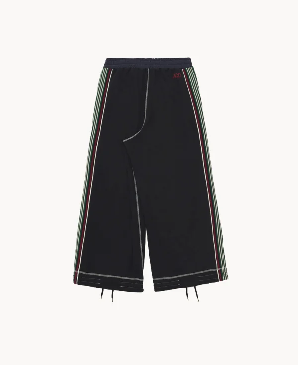 NICHOLAS DALEY Wide Leg Track Pant - Black Navy