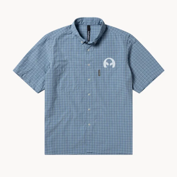 NO PROBLEMO Alien-O Print SS Check Shirt – Blue