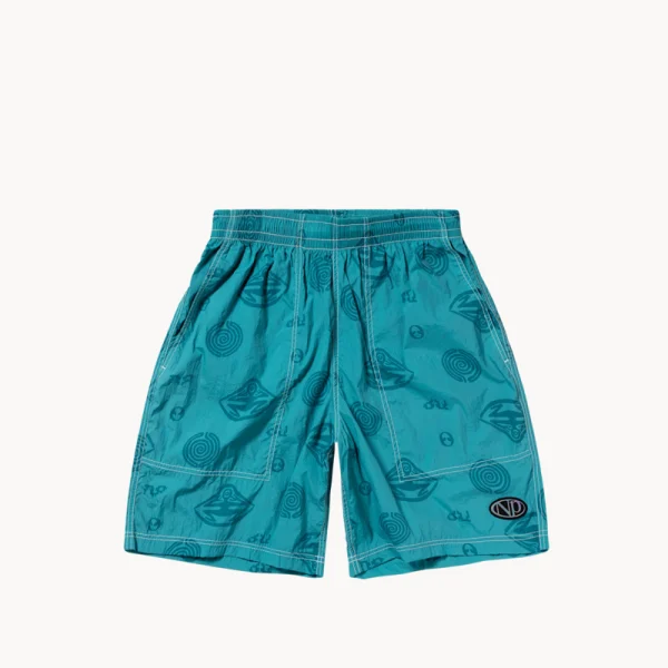 NO PROBLEMO Space Travel Nylon Shorts – Aqua