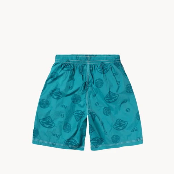 NO PROBLEMO Space Travel Nylon Shorts – Aqua