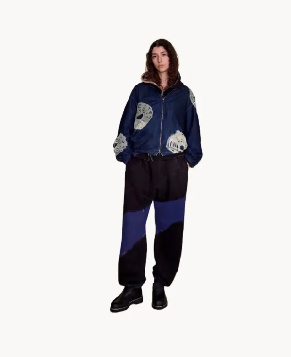 NOMARHYTHM TEXTILE Hand Dye “Shibori” Mesh Blouson – Navy