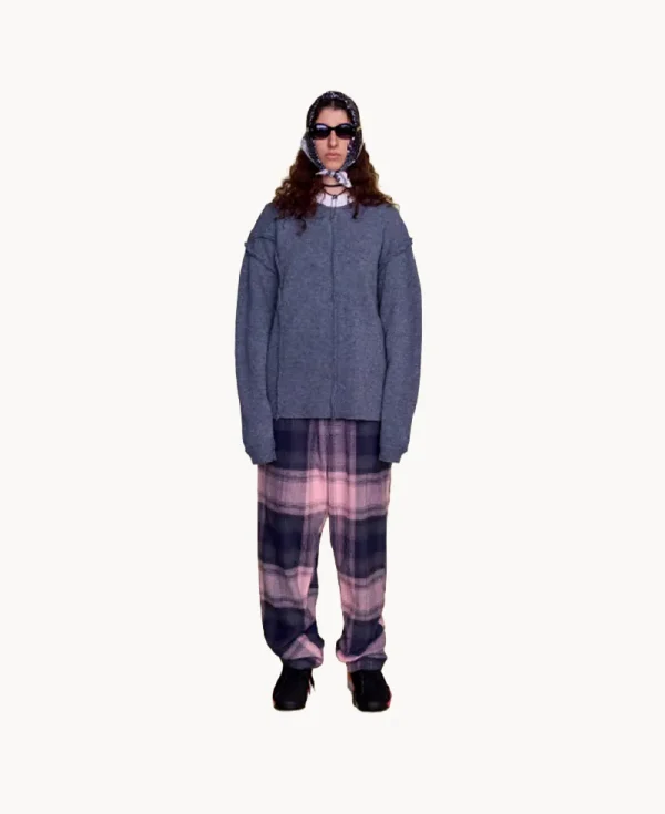 NOMARHYTHM TEXTILE Patchwork Cut-off Sweater – Gray