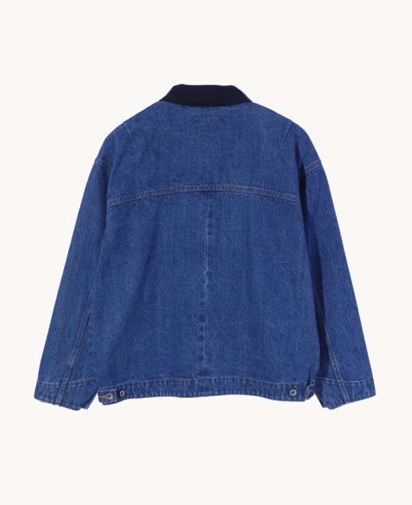 NOMARHYTHM TEXTILE Bandana Embroidery Denim Jacket Indigo White
