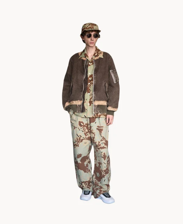NOMARHYTHM TEXTILE Camo Flower Double Knee Pants Beige