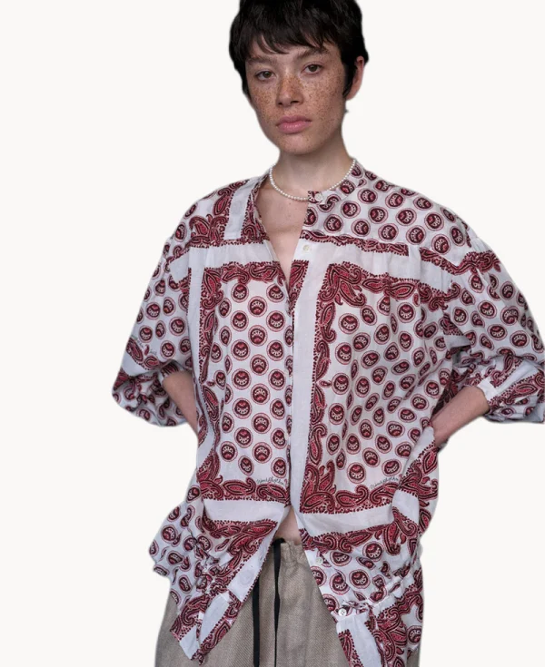NOMARHYTHM TEXTILE Paisley Summer Shirt Brown