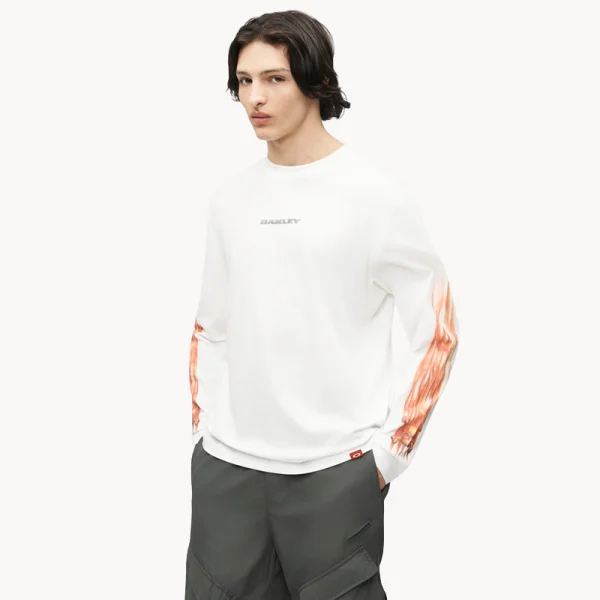 OAKLEY Heritage Flame LS Tee - White