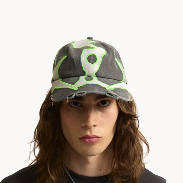 PAM Thirty Three and a Third Baseball Cap - Black Wash Sharp Green