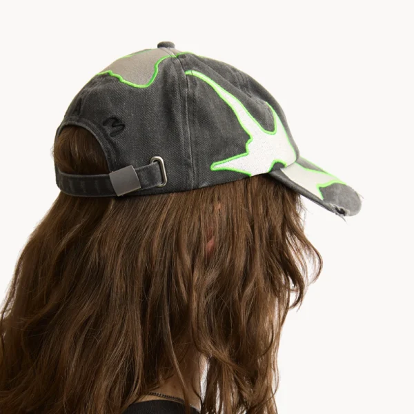 PAM Thirty Three and a Third Baseball Cap - Black Wash Sharp Green