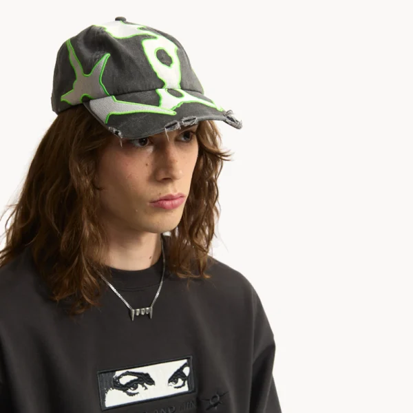 PAM Thirty Three and a Third Baseball Cap - Black Wash Sharp Green