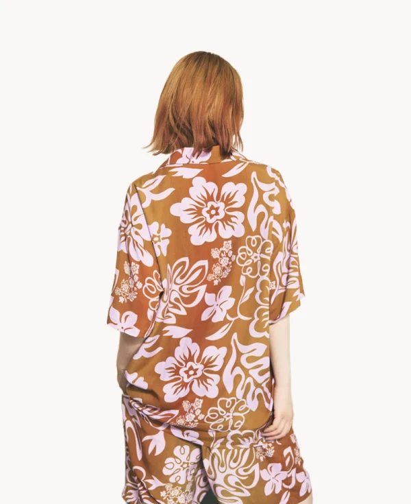 PHINGERIN Summer Shirt Flower – Toast Orange