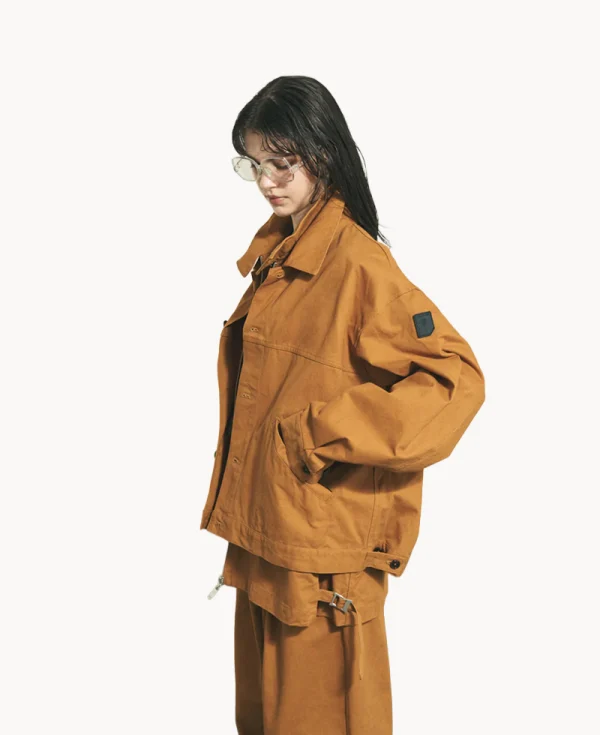 PHINGERIN Twill Double Jacket – Light Brown