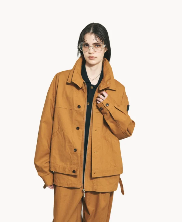 PHINGERIN Twill Double Jacket – Light Brown
