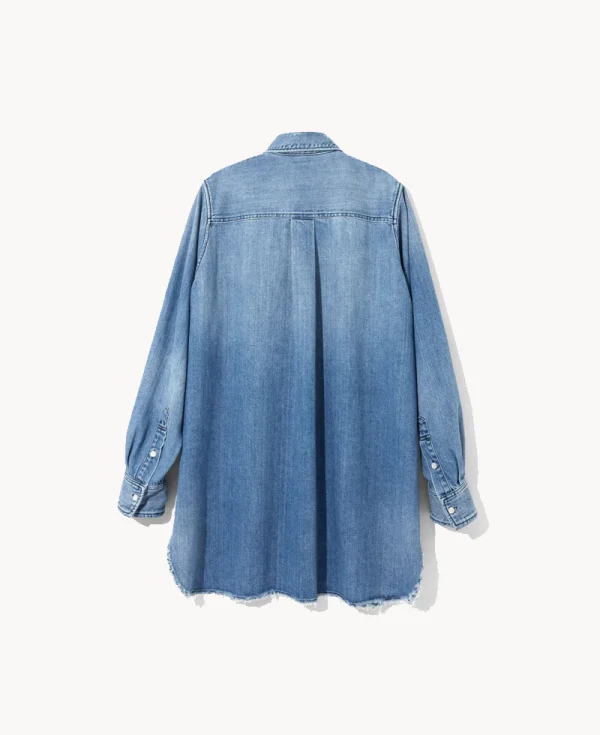 RHODOLIRION Button-down Shirt - Damaged Denim Indigo