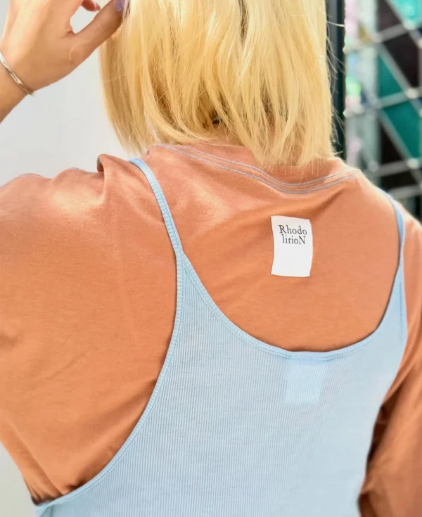 RHODOLIRION Camisole Top & Loose-fitting Tee - Unit Tops Beige