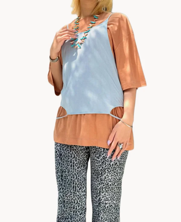 RHODOLIRION Camisole Top & Loose-fitting Tee - Unit Tops Beige