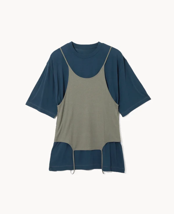 RHODOLIRION Camisole Top & Loose-fitting Tee - Unit Tops Navy