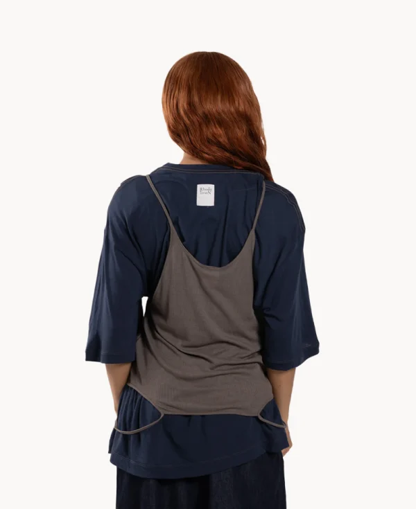RHODOLIRION Camisole Top & Loose-fitting Tee - Unit Tops Navy