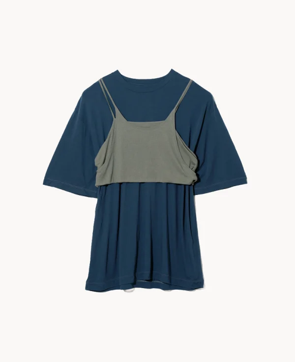 RHODOLIRION Camisole Top & Loose-fitting Tee - Unit Tops Navy