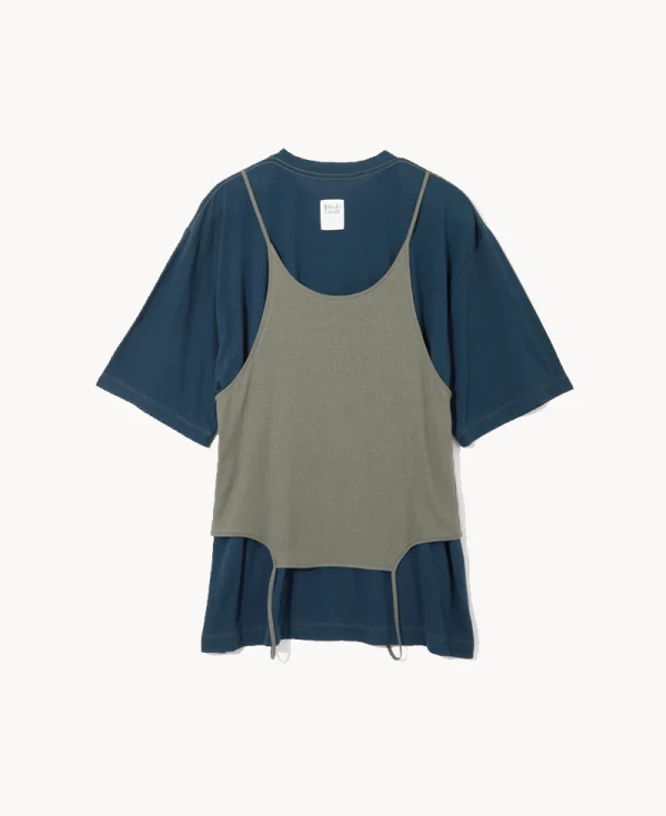 RHODOLIRION Camisole Top & Loose-fitting Tee - Unit Tops Navy