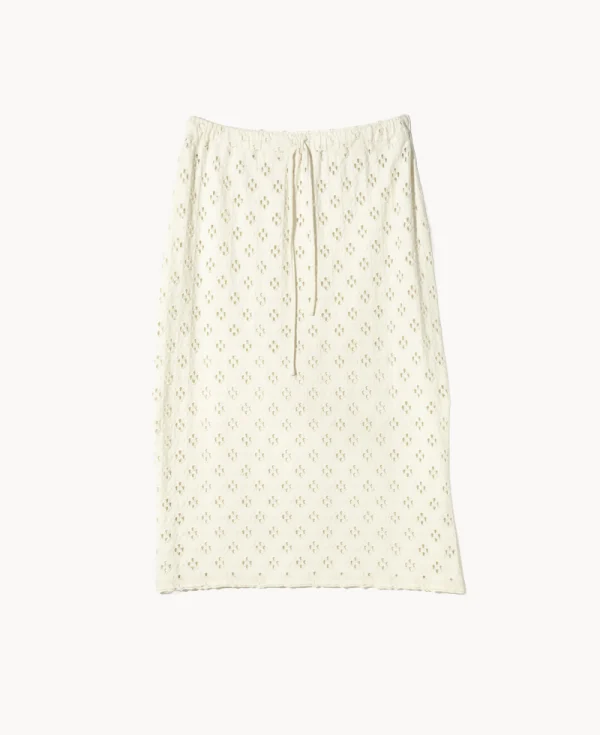 RHODOLIRION Pencil Skirt - Cutwork Natural