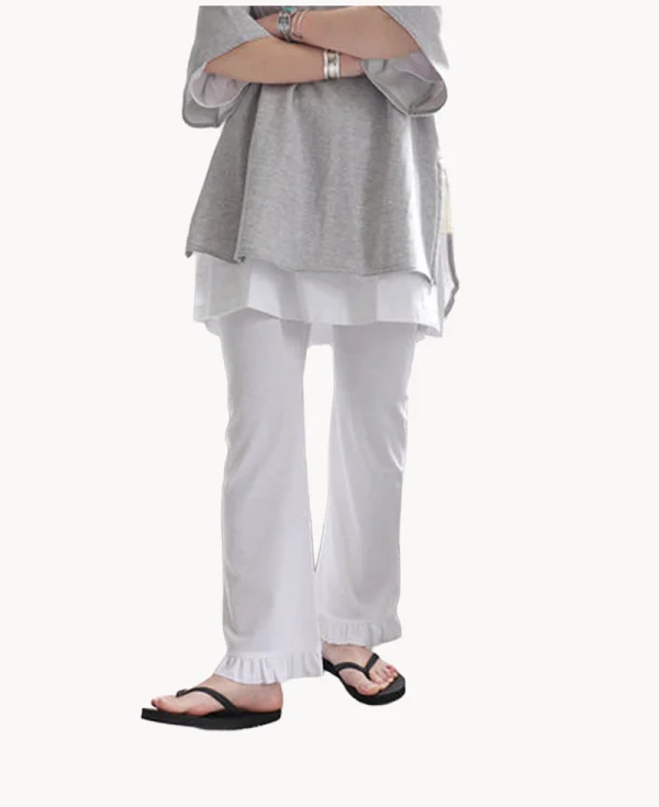 RHODOLIRION Ribbed Frill Tank Top Heather Grey
