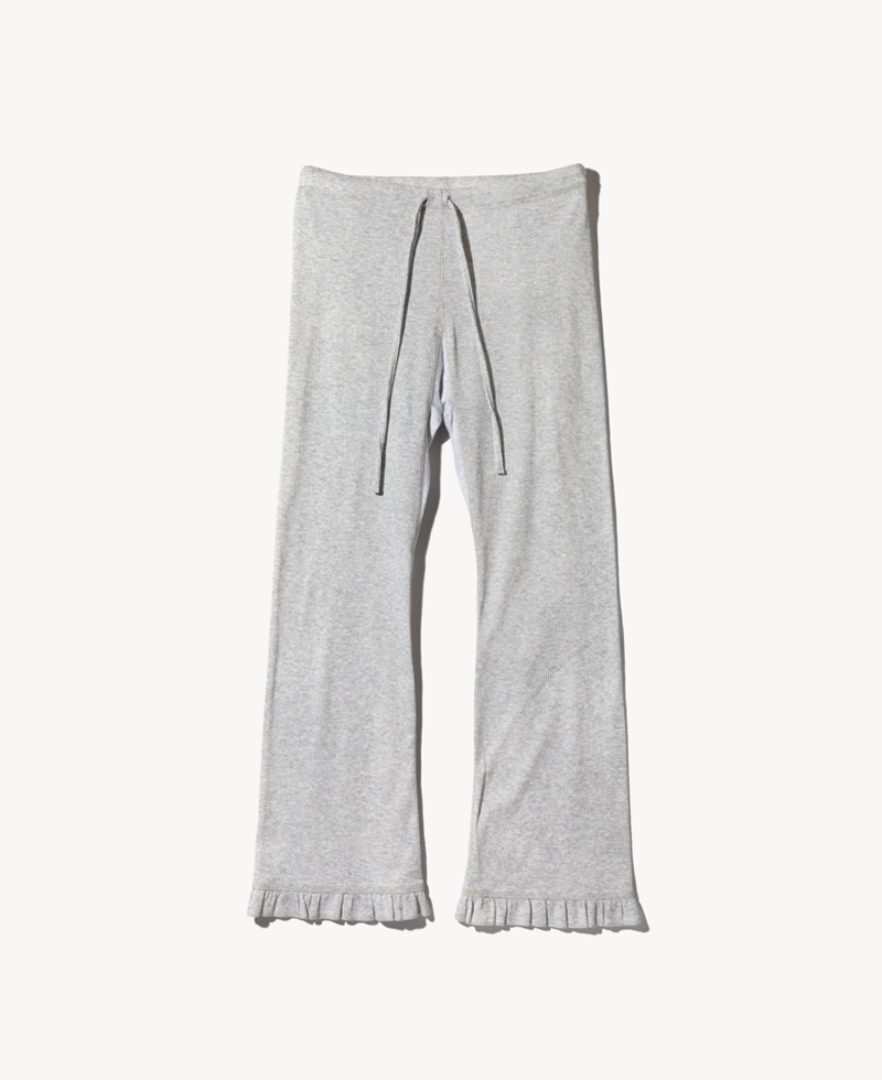 RHODOLIRION Ribbed Frill Tank Top Heather Grey RHODOLIRION Ribbed Frill Tank Top Heather Grey